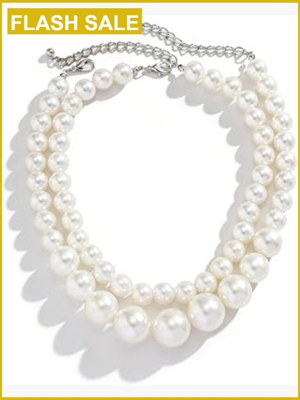 Layered Pearl Choker Necklace - Chunky Statement Bridal Jewelry Gift